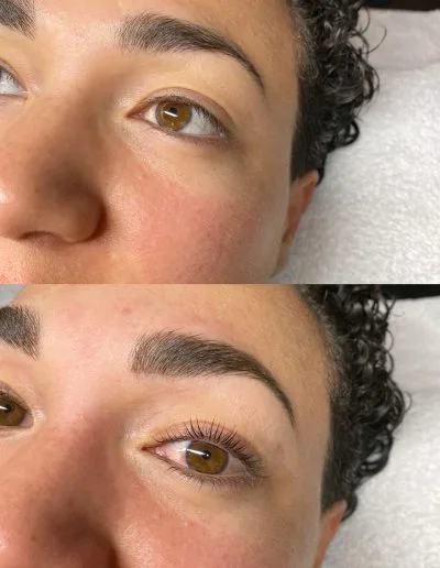 Zoomed photo of an eye showing eyelash extensions example 2 from Aesthetically Speaking in Reno, Nevada.